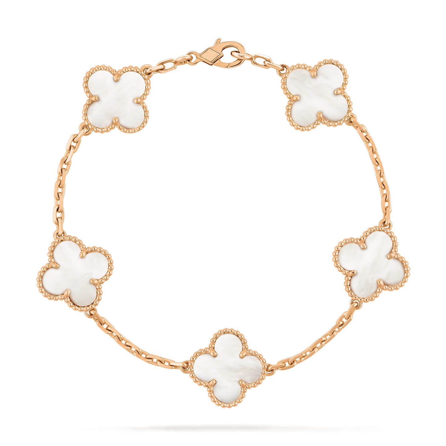 [Clover Jewelery]CLOVER  5 MOTIF WHITE MOP BRACELET
