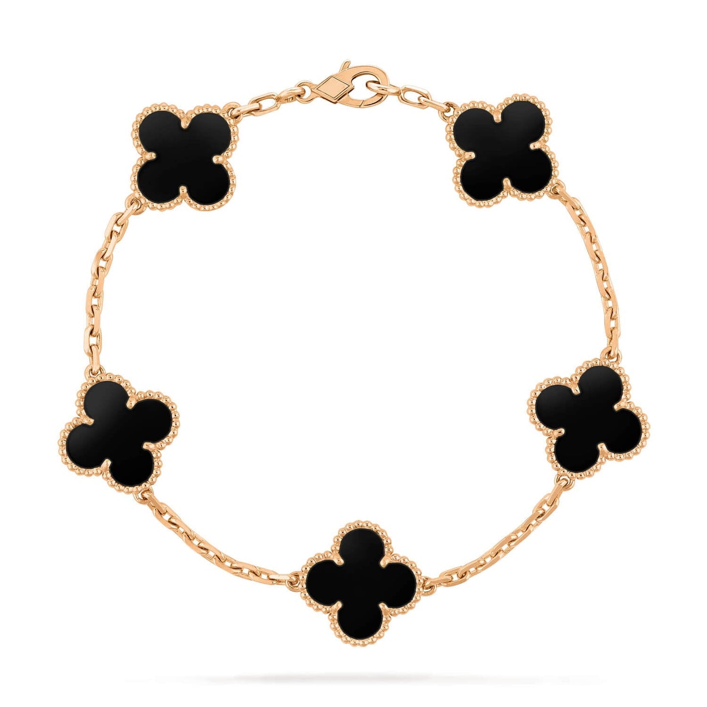 [Clover Jewelery]CLOVER  5 MOTIFS BLACK ONYX BRACELET