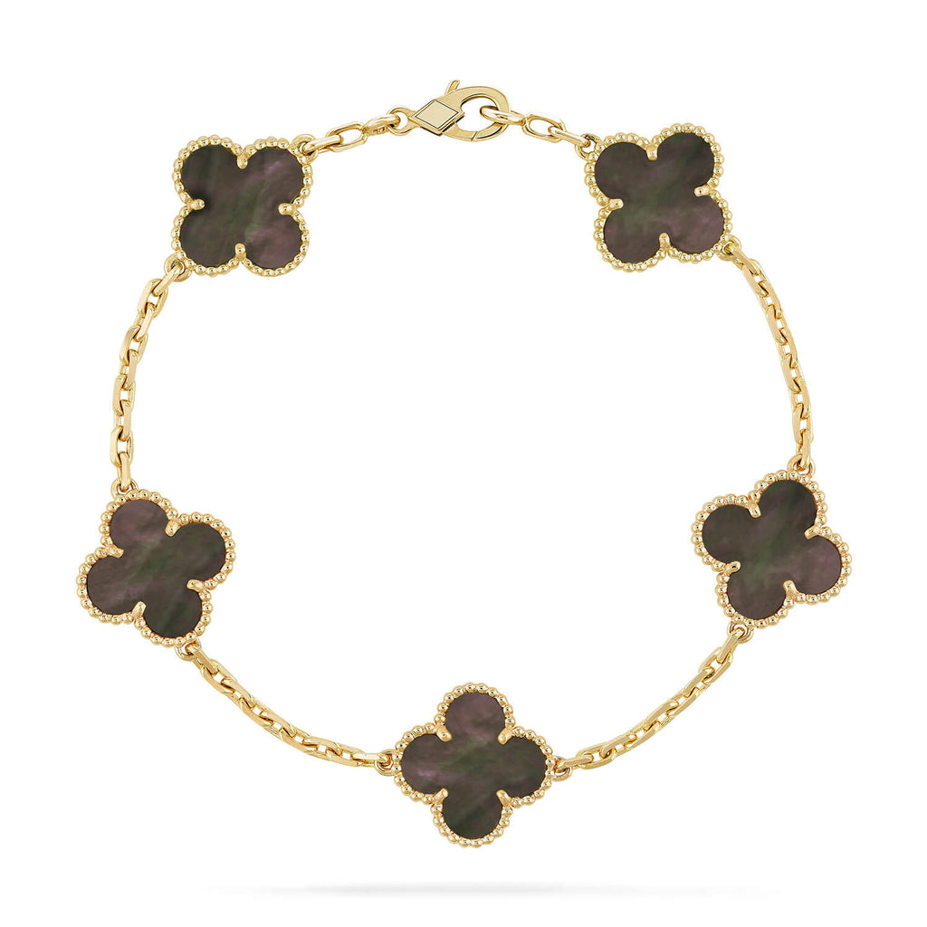 [Clover Jewelry]CLOVER 5 MOTIF GRAY MOP  BRACELET
