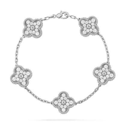 [Clover Jewelery]CLOVER 5 MOTIFS  DIAMOND BRACELET SILVER