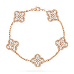 [Clover Jewelry]クローバー 5モチーフ フルダイヤブレスレット