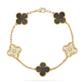 [Clover Jewelry]クローバー 5モチーフ グレーMOP ダイヤモンド ブレスレット