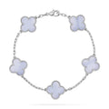 [Clover Jewelry]CLOVER  5 MOTIF PURPLE CHALCEDONY BRACELET SILVER