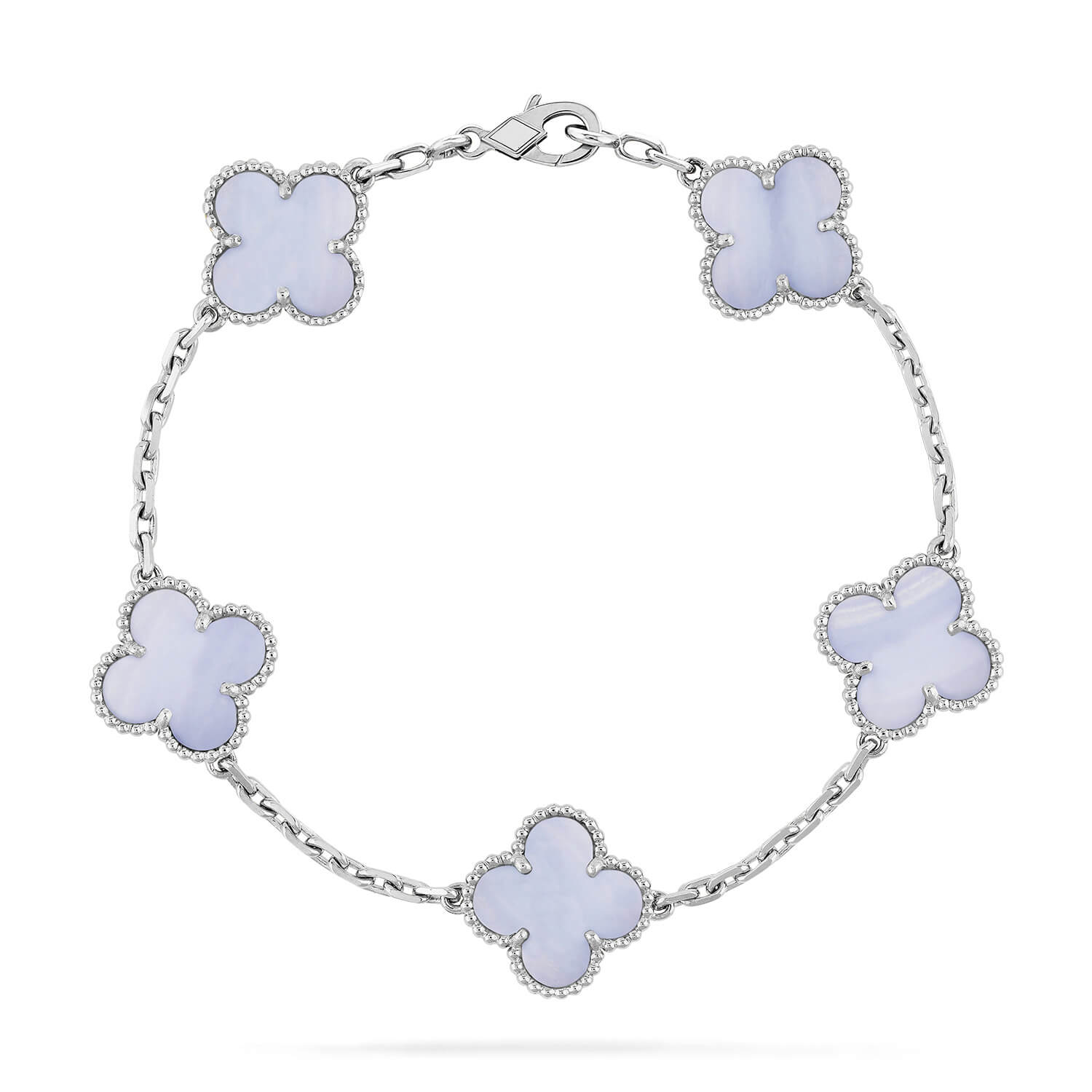 [Clover Jewelry]CLOVER  5 MOTIF PURPLE CHALCEDONY BRACELET SILVER