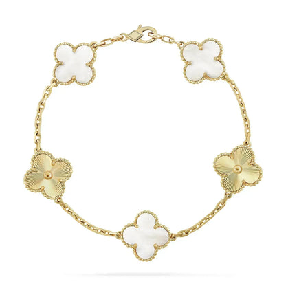 [Clover Jewelery]CLOVER BRACELET 5 MOTIF WHITE MOP PINK GOLD