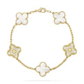 [Clover Jewelry]CLOVER BRACELET 5 MOTIF WHITE MOP DIAMOND