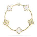 [Clover Jewelry]CLOVER BRACELET 5 MOTIF WHITE MOP DIAMOND