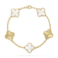 [Clover Jewelry]CLOVER 5 MOTIF WHITE MOP レーザーブレスレット