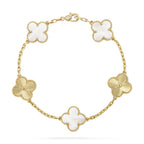 [Clover Jewelry]CLOVER 5 MOTIF WHITE MOP レーザーブレスレット
