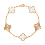 [Clover Jewelry]CLOVER 5 MOTIF WHITE MOP レーザーブレスレット