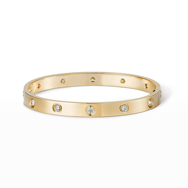 [Clover Jewelry]ラブブレスレット 6.1mm ダイヤモンド10石