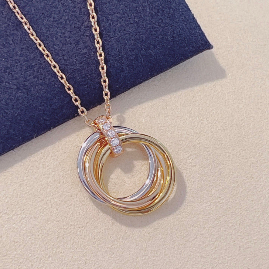[Clover Jewelry]TRINITY HALSKETTE GOLD DIAMANTEN