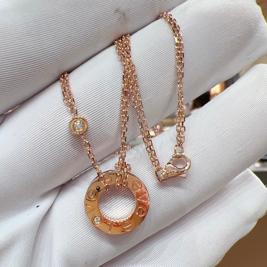 [Clover Jewelry]LOVE NECKLACE 16MM 2 DIAMONDS