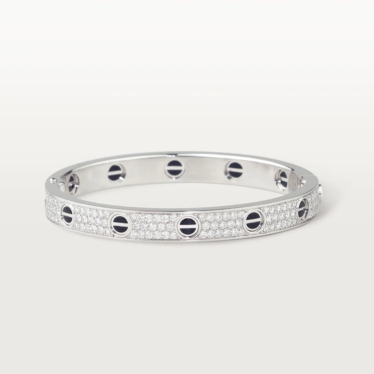 [Clover Jewelery]LOVE BRACELET 6.1MM DIAMOND-PAVED CERAMIC