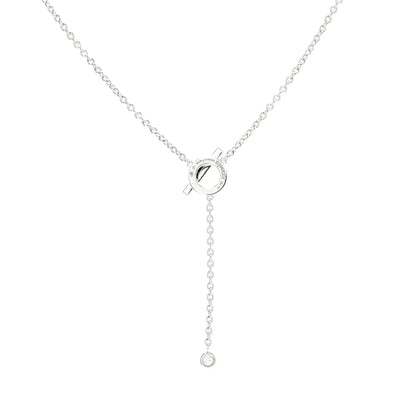 [Clover Jewelery]FINESSE SILVER DIAMOND NECKLACE
