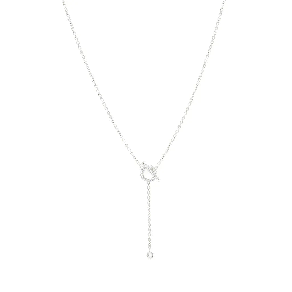 [Clover Jewelery]FINESSE SILVER DIAMOND NECKLACE