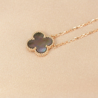[Clover Jewelery]CLOVER 15MM  GRAY MOTHER OF PEARL NECKLACE