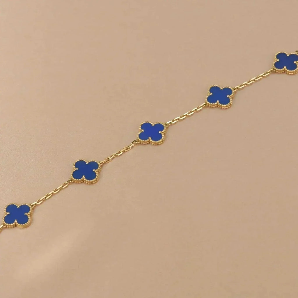 [Clover Jewelry]CLOVER 5 MOTIFS BLUE AGATE BRACELET