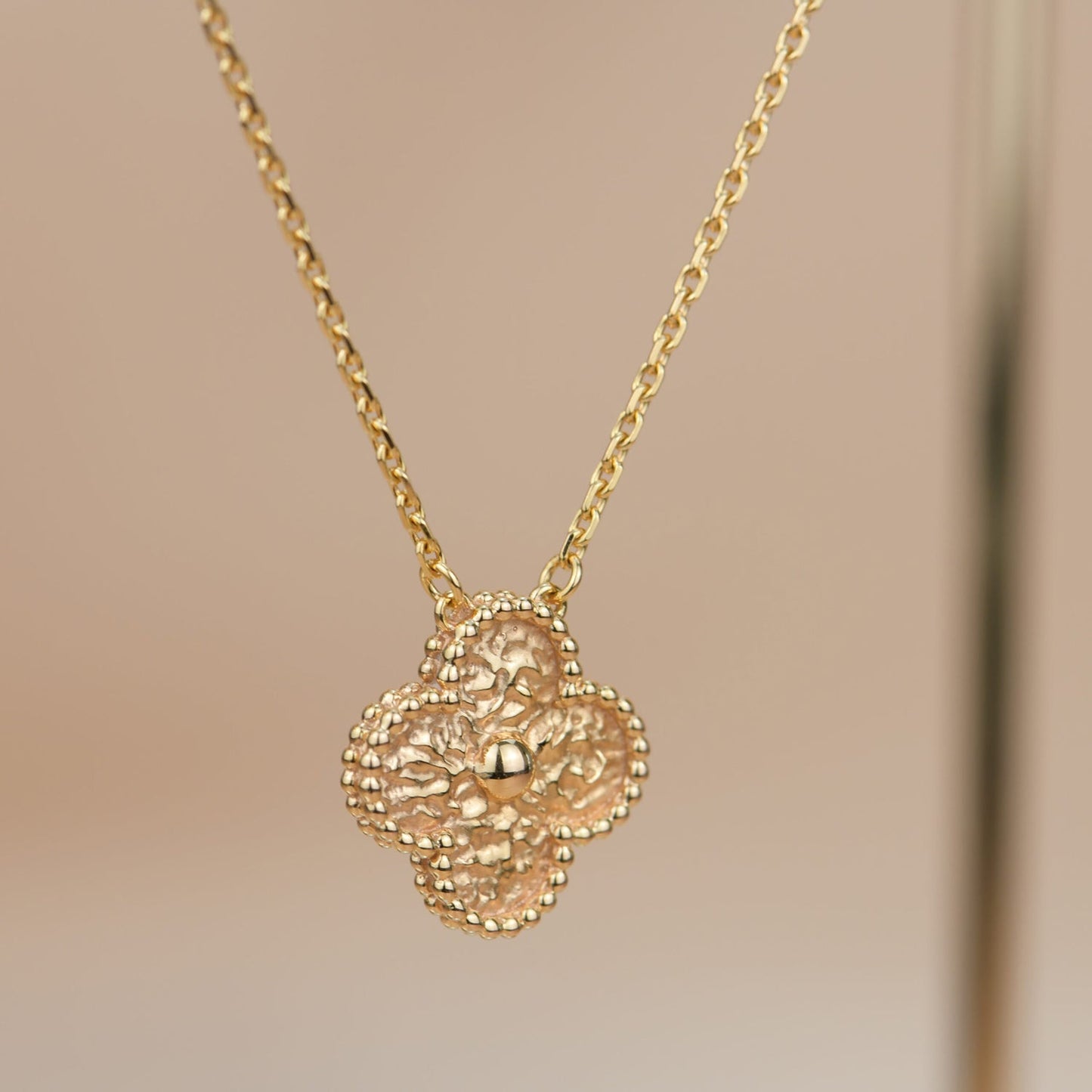 [Clover Jewelery]CLOVER 15MM  BRONZING NECKLACE