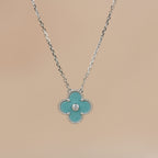 [Clover Jewelry]KLEE 15MM DIAMANT SVRES PORZELLAN HALSKETTE SILBER