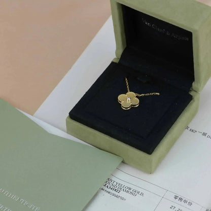 [Clover Jewelery]CLOVER 15MM DIAMOND GOLD MOTHER OF PEARL NECKLACE