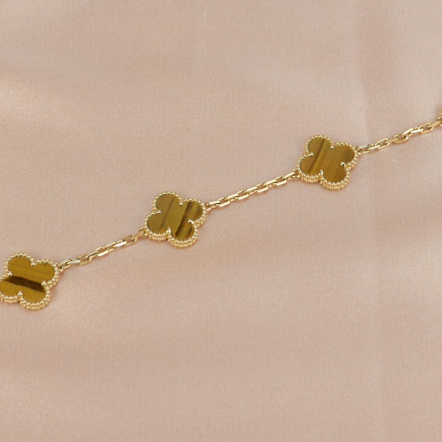 [Clover Jewelery]CLOVER  5 MOTIFS TIGER EYE BRACELET