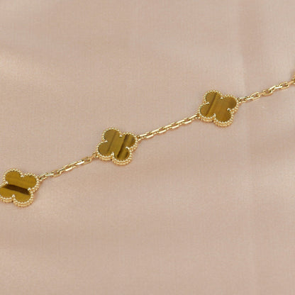 [Clover Jewelery]CLOVER  5 MOTIFS TIGER EYE BRACELET