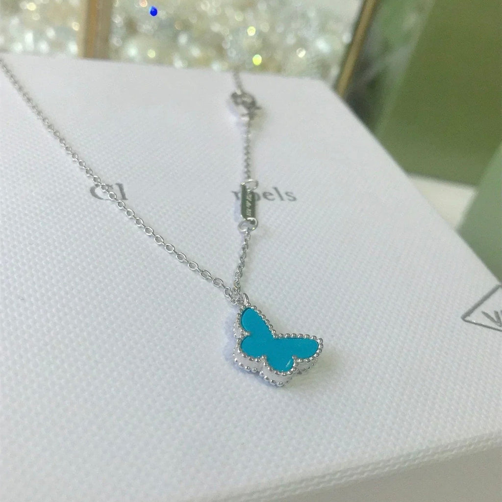 [Clover Jewelry]BUTTERFLY TURQUOISE BUTTERFLY BRACELET SILVER