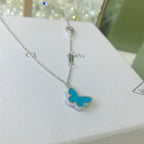 [Clover Jewelry]BUTTERFLY TURQUOISE BUTTERFLY BRACELET SILVER
