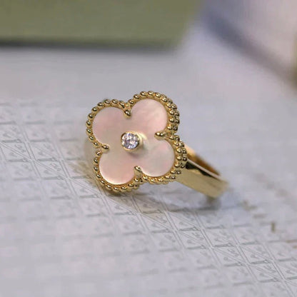 [Clover Jewelery]CLOVER PINK MOP RING GOLD DIAMOND