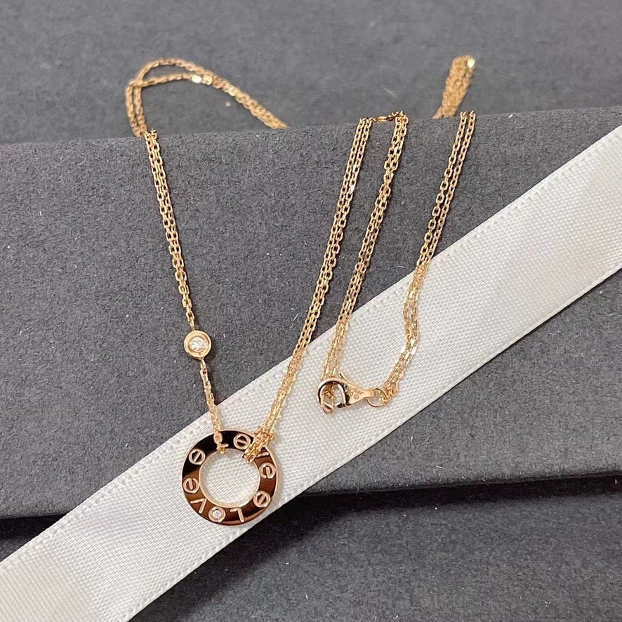 [Clover Jewelry]LOVE NECKLACE 16MM 2 DIAMONDS