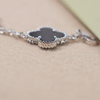 [CLOVER JEWELRY]クローバー 5モチーフ オニキス ブレスレット シルバー