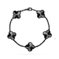 [Clover Jewelry]クローバー 5モチーフ ブラックブレスレット