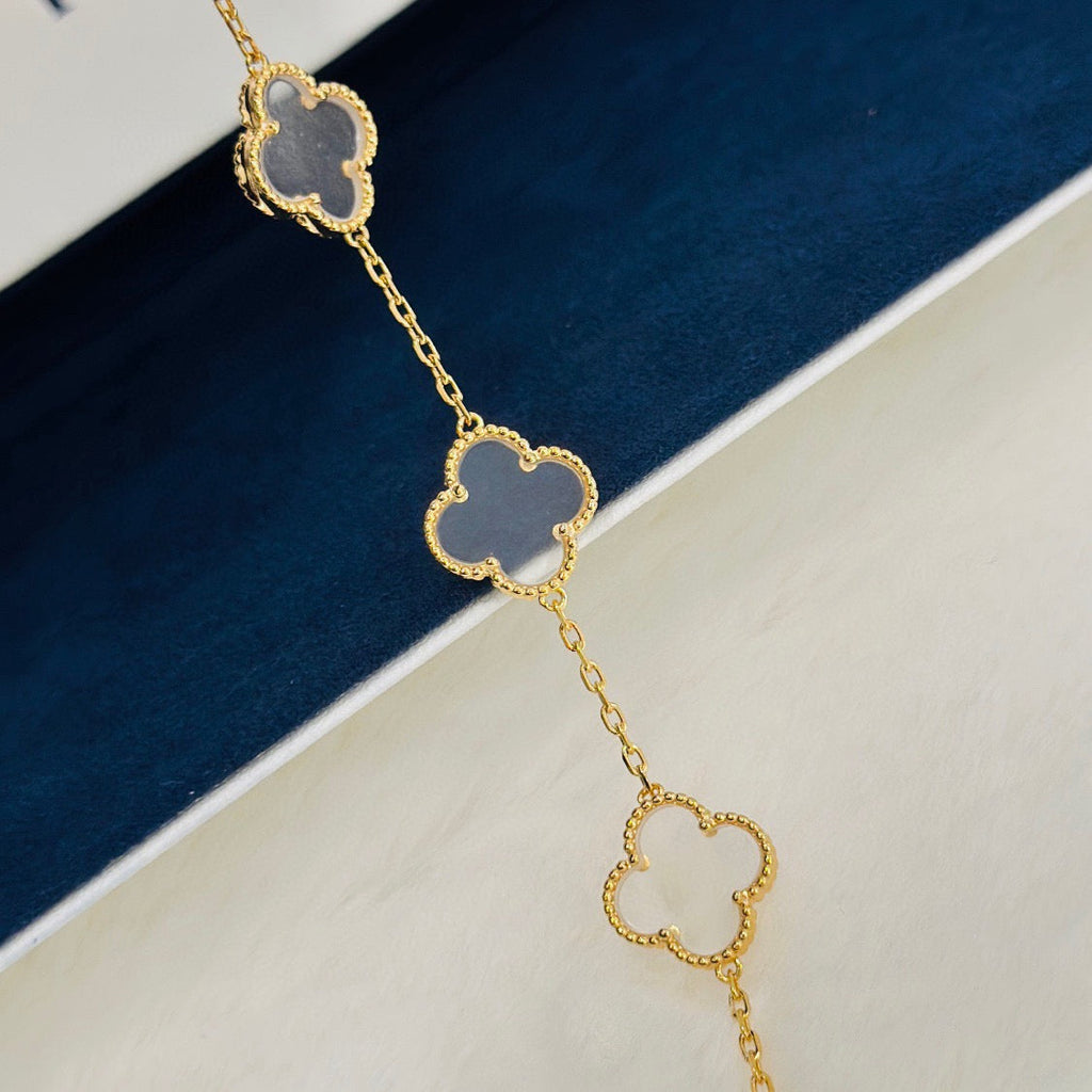 [Clover Schmuck]CLOVER 5 MOTIV BERGKRISTALL ROSÉGOLD-ARMBAND