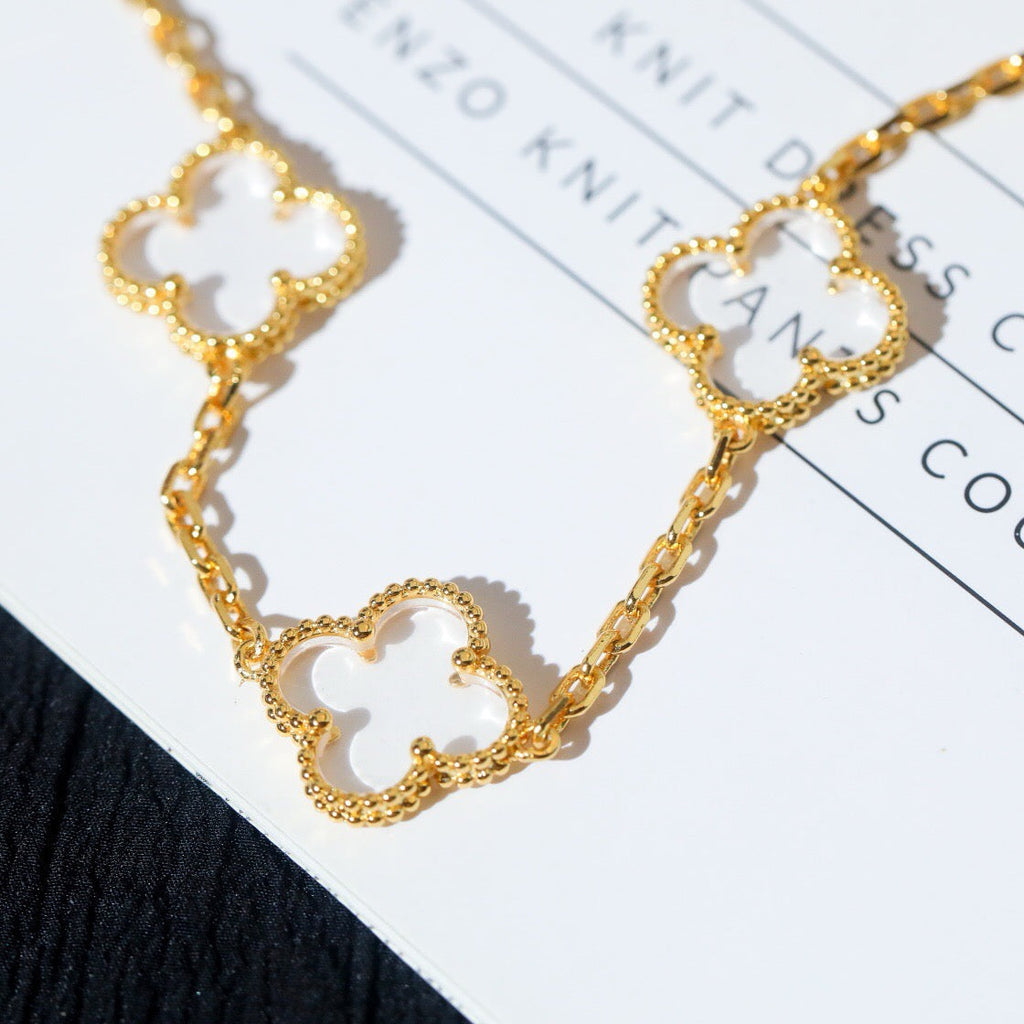 [Clover Schmuck]CLOVER 5 MOTIV BERGKRISTALL ROSÉGOLD-ARMBAND