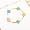 [Clover Jewelry]KLEE 5 MOTIV TÜRKIS DIAMANT GOLD ARMREIF