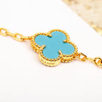 [Clover Jewelry]KLEE 5 MOTIV TÜRKIS DIAMANT GOLD ARMREIF