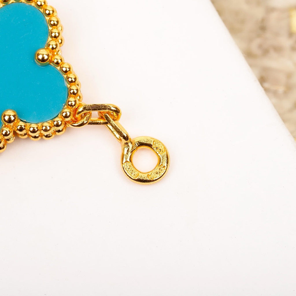 [Clover Jewelry]KLEE 5 MOTIV TÜRKIS DIAMANT GOLD ARMREIF
