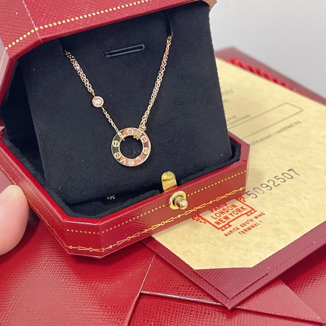 [Clover Jewelry]LOVE NECKLACE 16MM 2 DIAMONDS