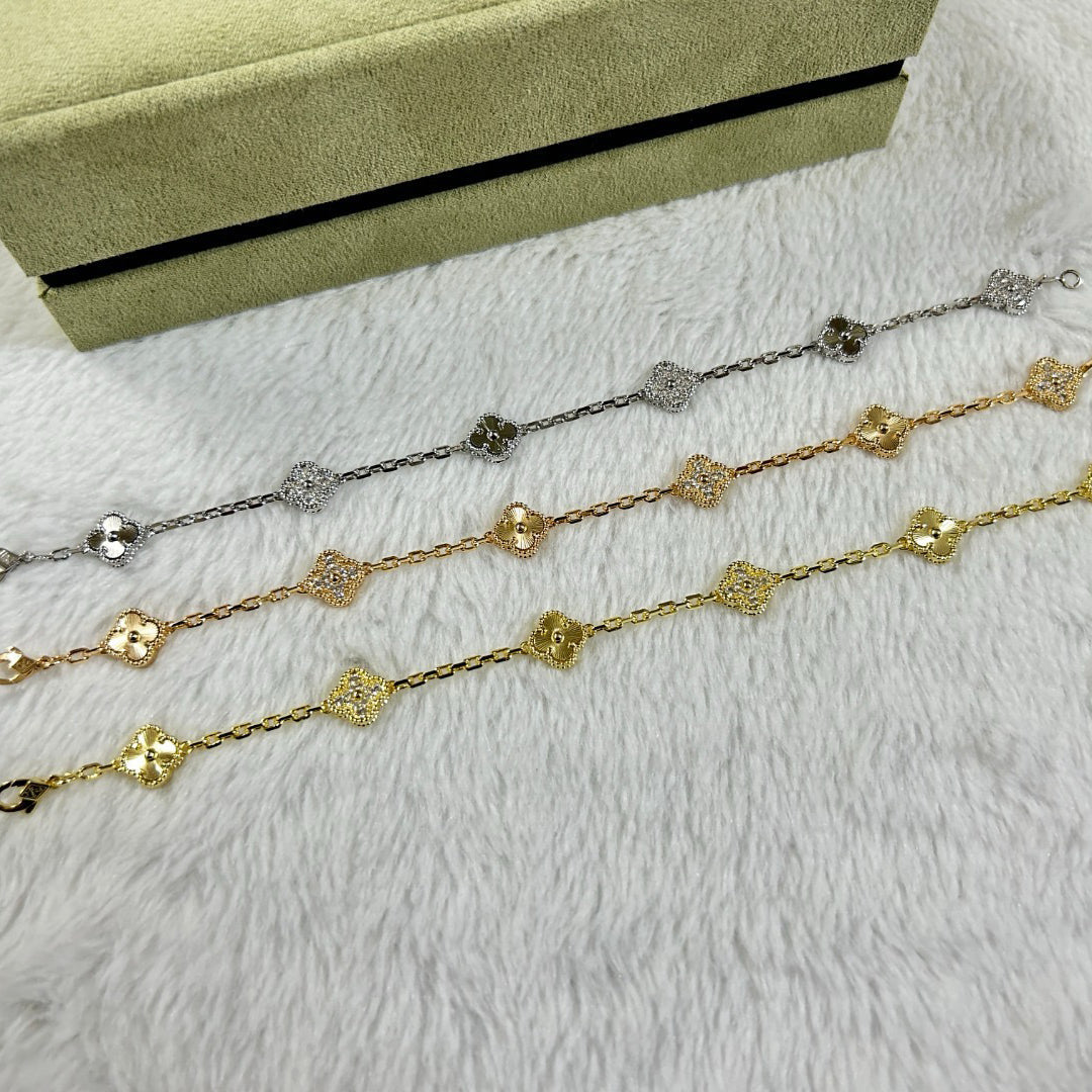 [Clover Jewelery]CLOVER 6 MOTIF DIAMOND LASER BRACELET