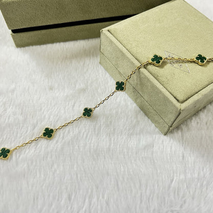 [Clover Jewelery]CLOVER 6 MOTIF MALACHITE BRACELET