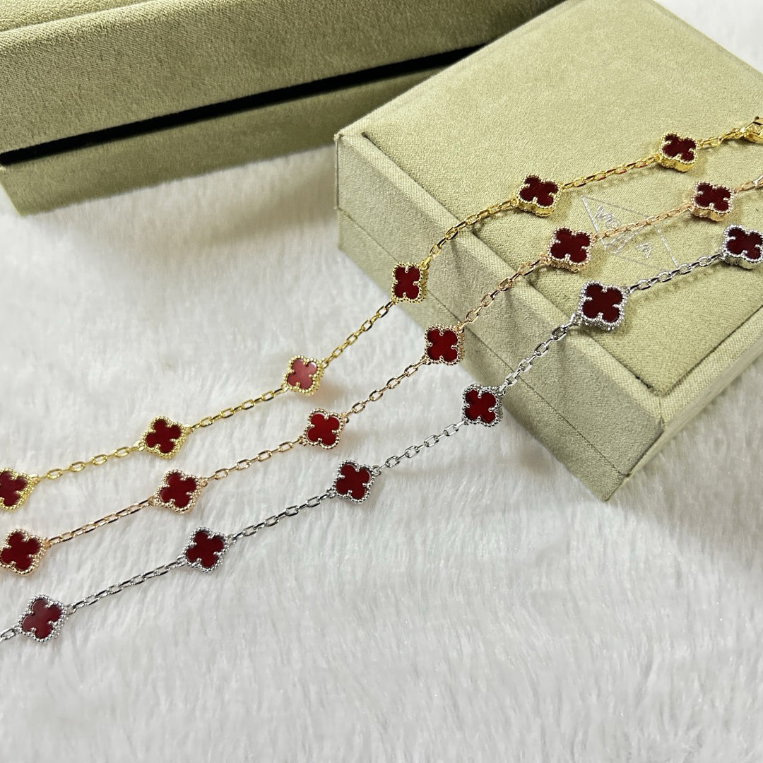 [Clover Jewelery]CLOVER 6 MOTIF RED AGATE BRACELET