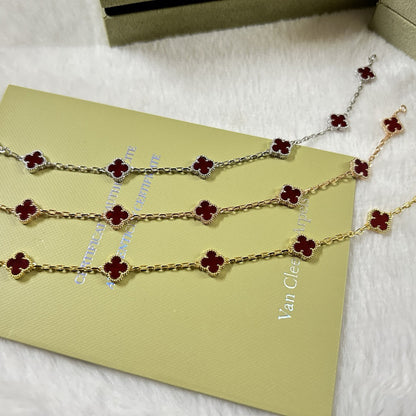 [Clover Jewelery]CLOVER 6 MOTIF RED AGATE BRACELET