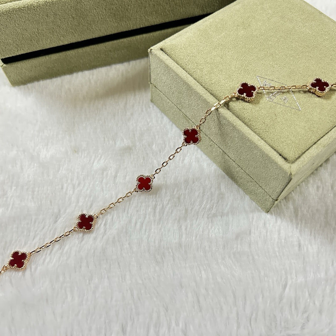 [Clover Jewelery]CLOVER 6 MOTIF RED AGATE BRACELET