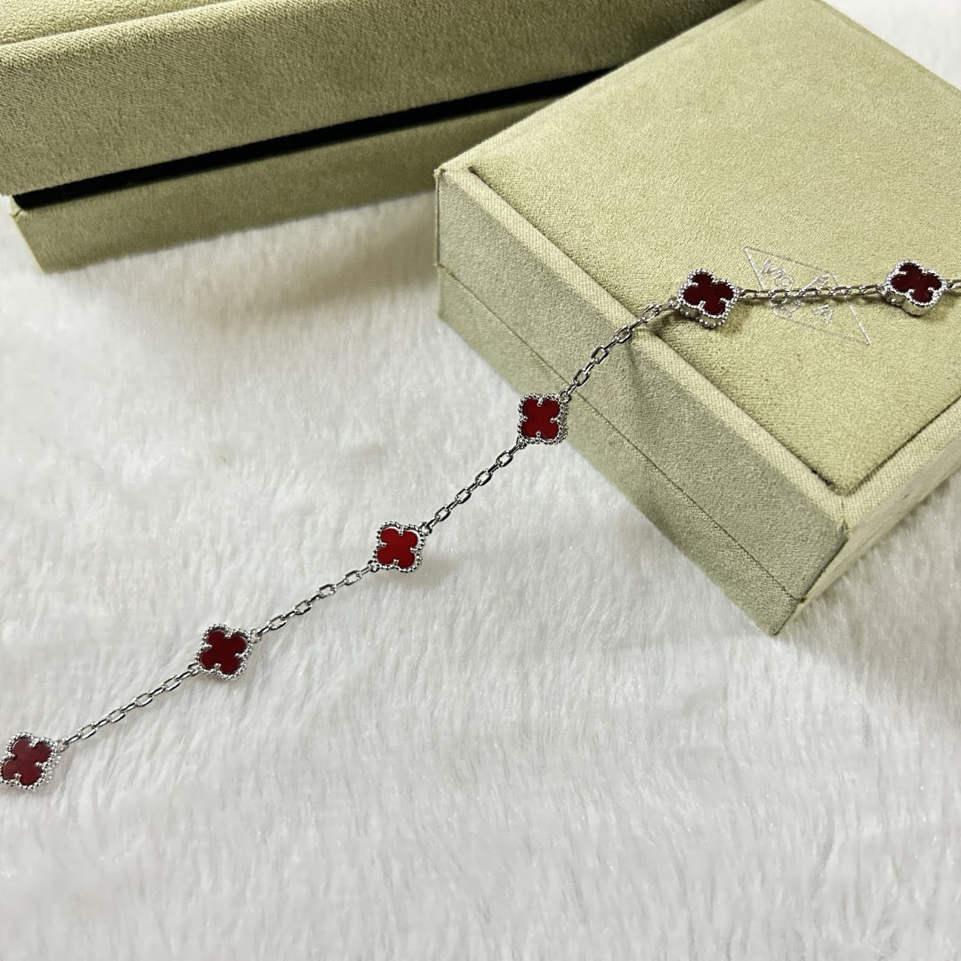 [Clover Jewelery]CLOVER 6 MOTIF RED AGATE BRACELET