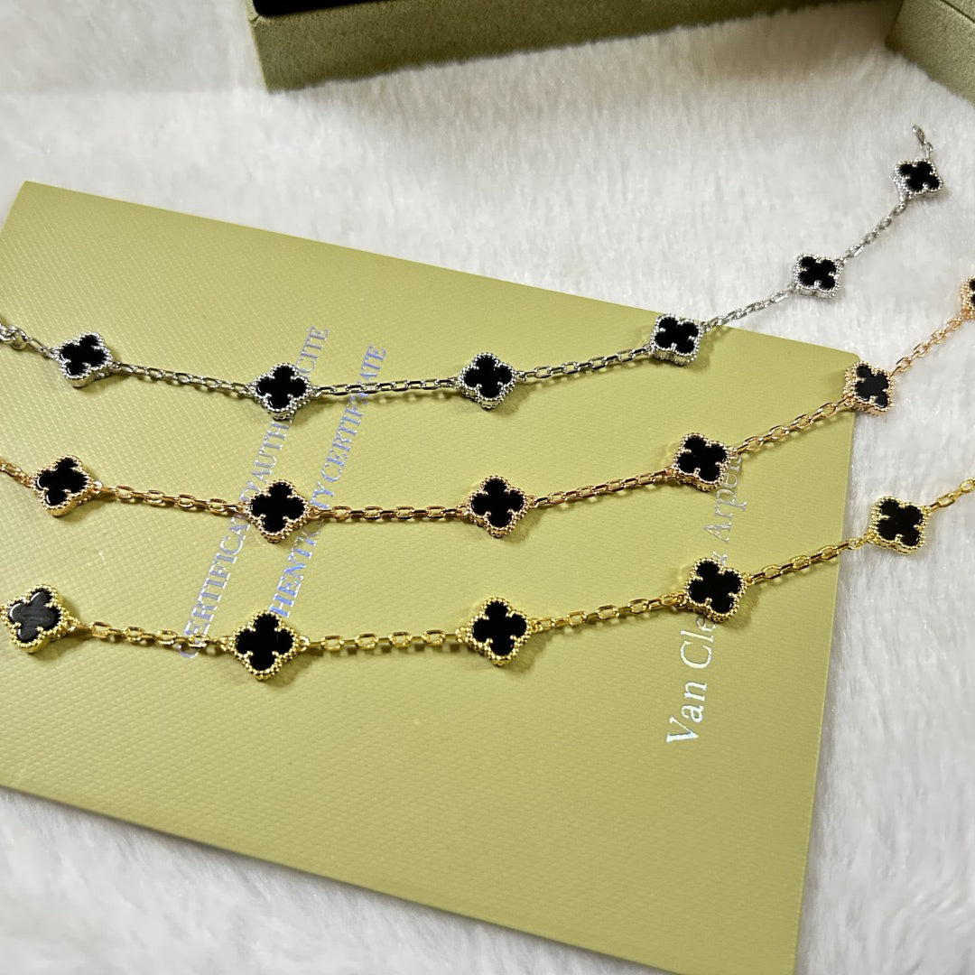 [Clover Jewelery]CLOVER 6 MOTIF  ONYXS BRACELET