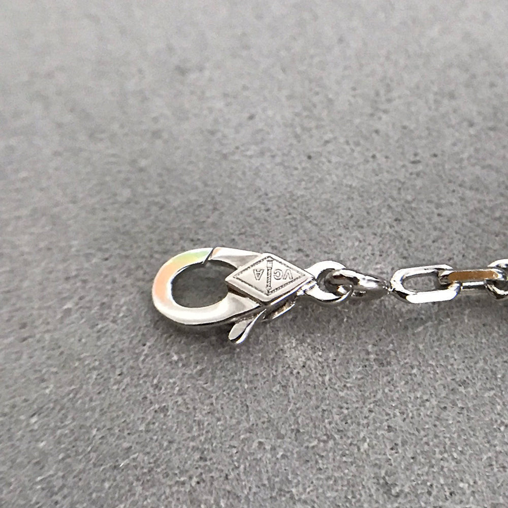 [Clover Jewelery]CLOVER 5 MOTIF ONYXS DIAMOND BRACELET SILVER