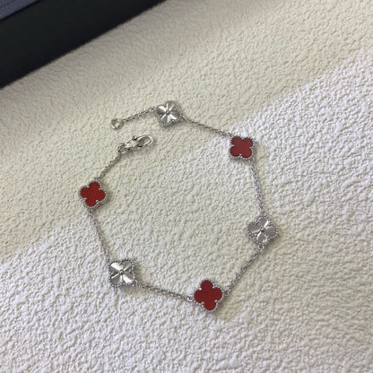 [Clover Jewelery]CLOVER 6 MOTIF RED AGATE LASER BRACELET