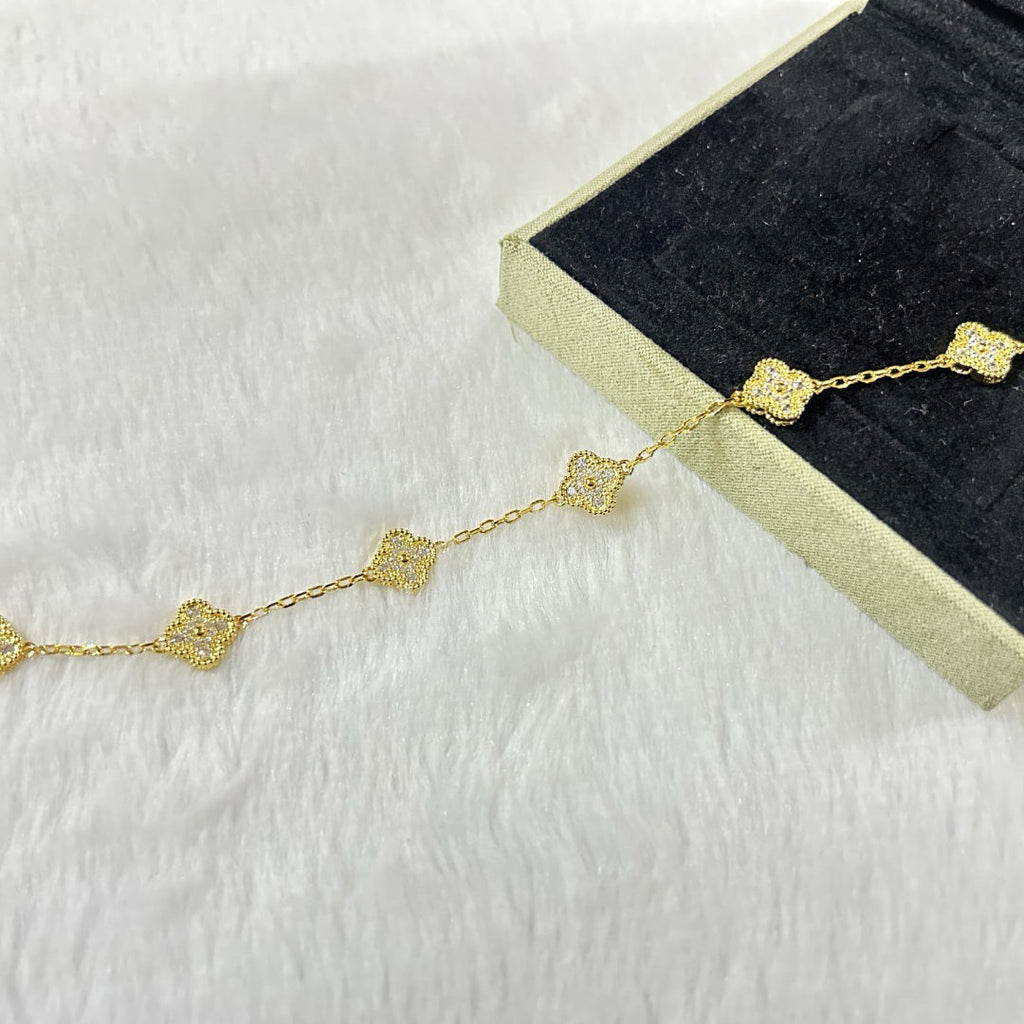 [Clover Jewelry]クローバー 6モチーフ ダイヤモンドブレスレット