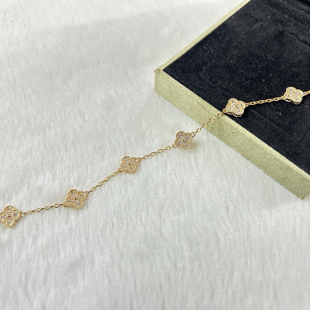 [Clover Jewelry]クローバー 6モチーフ ダイヤモンドブレスレット